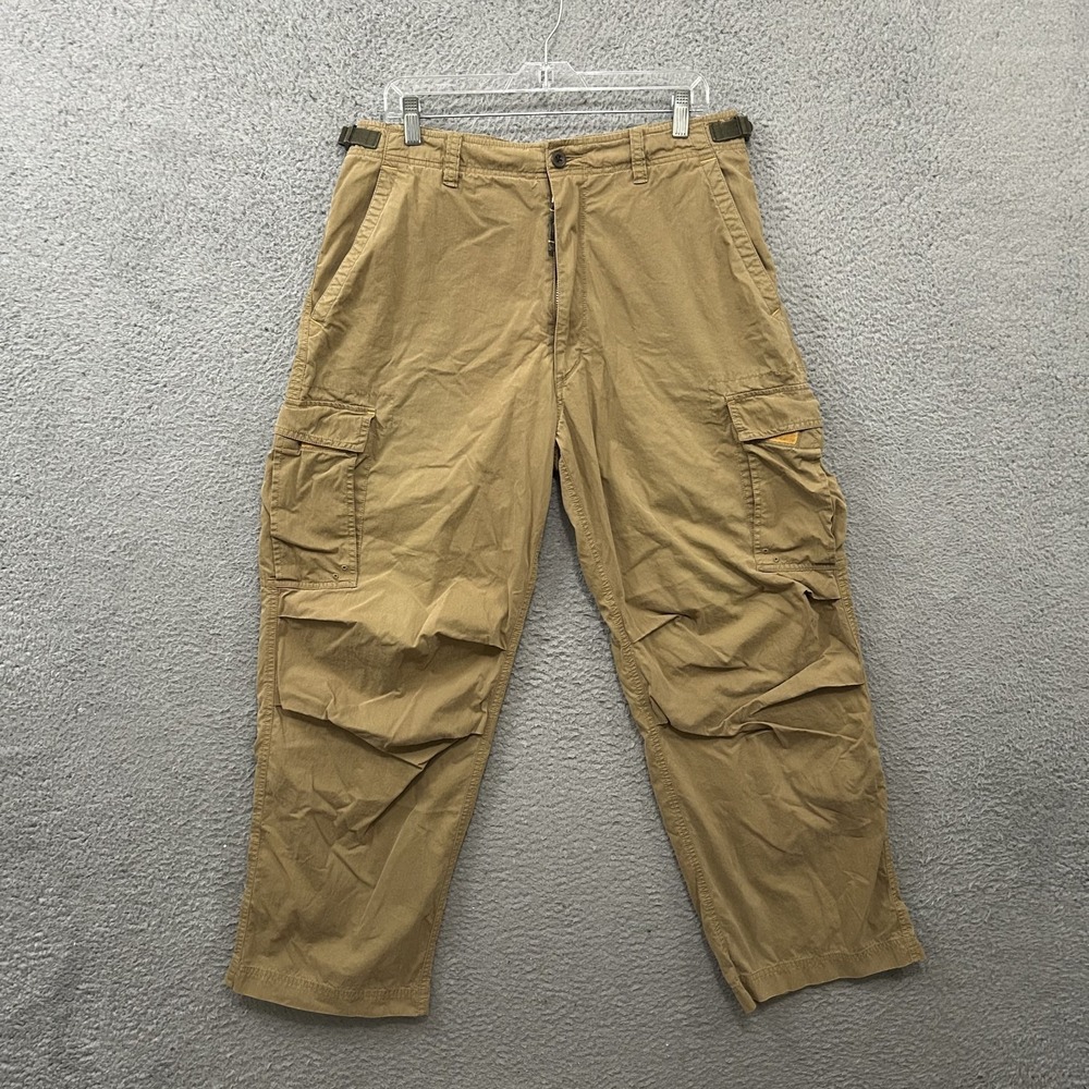 Vintage‎ Abercrombie Fitch Pants Mens Medium Brown Cargo Baggy Paratrooper Y2K